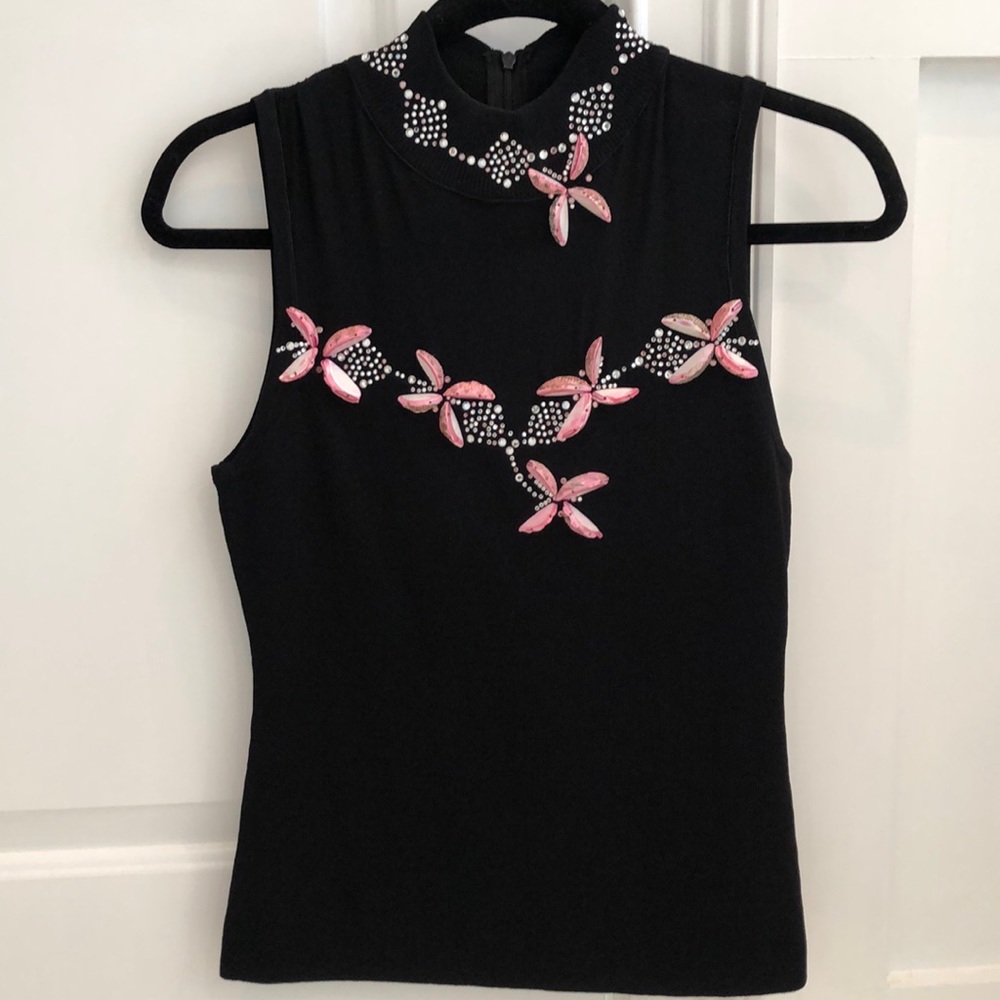 Leo Guy Black Sleeveless Top M/L